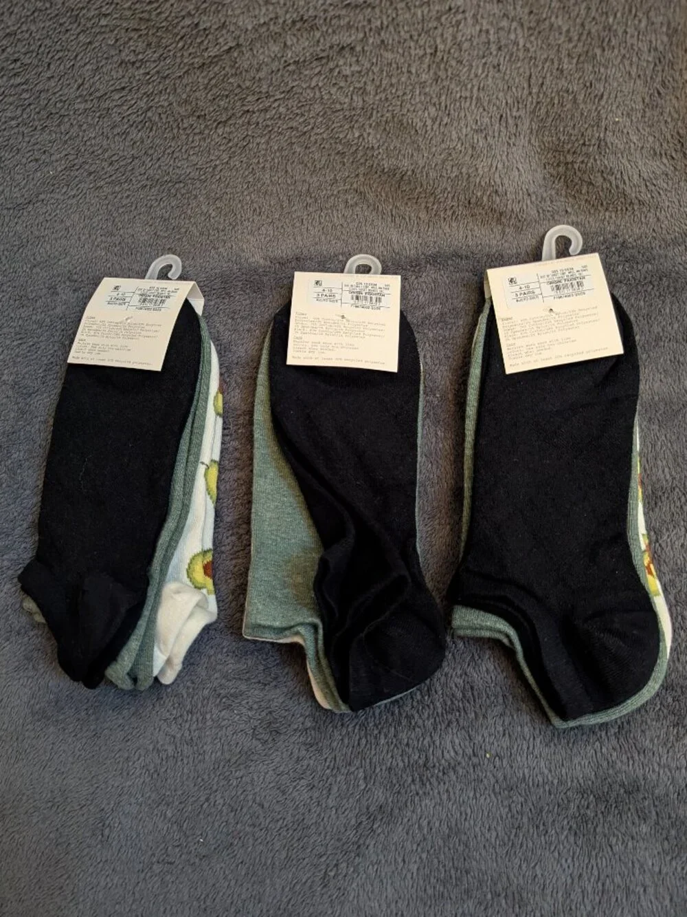 NWT 3 Packs of A New Day 3 Pair Sets Avocado Low-Cut Socks (9 Pairs Total)